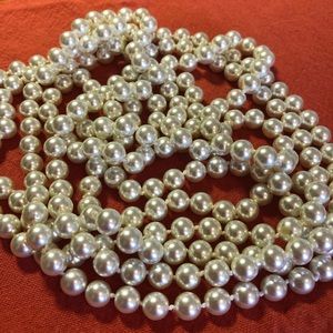 Long 42” flapper pearl necklace